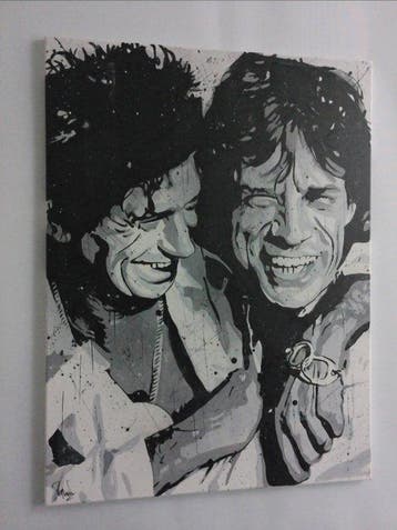 The Rolling Stones - Handpainted and signed - 80x60cm - Mick