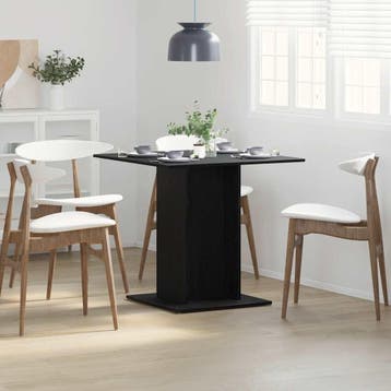 vidaXL Eettafel Zwart Eiken 80x80x75 cm Bewerkt Hout, Verzenden