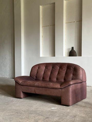 Knoll Sitzmöbel - Canapé - Brutaliste - Cuir - biplace, Antiek en Kunst