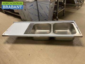 RVS Spoelblad Dubbele spoelbakken 180 x 60 cm Horeca, Ophalen of Verzenden