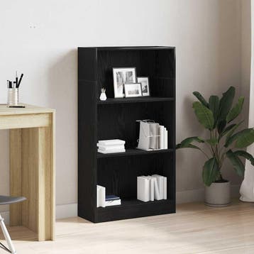 vidaXL Boekenkast Zwart Eiken 60x24x109 cm Engineered Wood, Verzenden, Nieuw