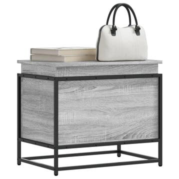vidaXL Opbergbox met deksel 60x40x51,5 cm bewerkt hout grijs, Verzenden, Nieuw