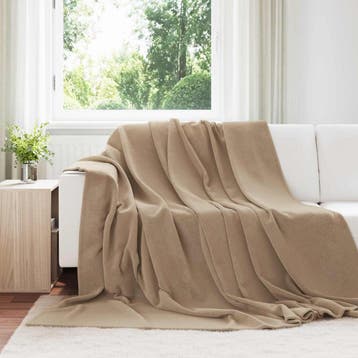 vidaXL plaid Camel 220 x 240 cm 1.37 kg Fleece, Verzenden