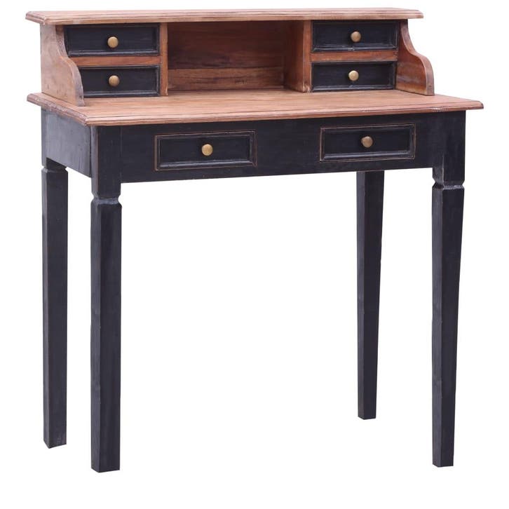 vidaXL Schrijftafel met lades 90x50x101 cm massief, Maison & Meubles, Bureaux, Envoi