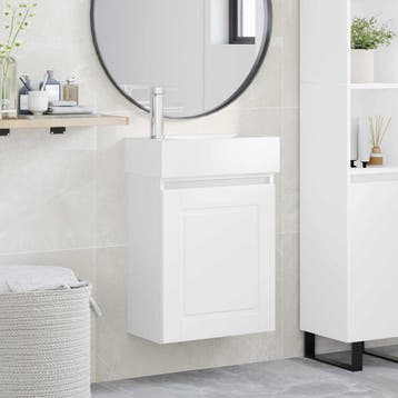 vidaXL Badkamermeubel met kraan Wit 45,5 x 22,5 x 84 cm, Verzenden, Nieuw