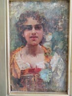 Vincenzo Caprile (1856-1936), Werkplaats van - Acquaiola di, Antiek en Kunst, Kunst | Schilderijen | Klassiek