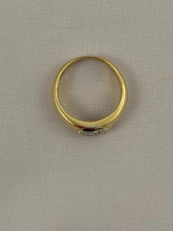 Ring - 18 karaat Geel goud, Witgoud - 0.10ct. tw. Diamant