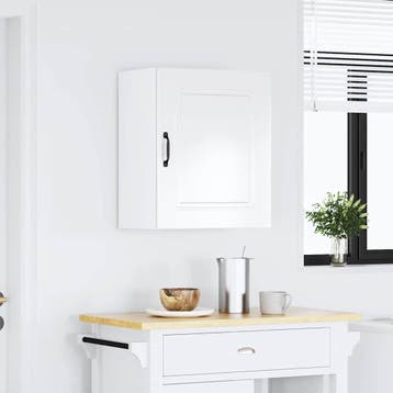 vidaXL Keuken Wandkast Kalmar Hoogglans Wit Geengineerd, Huis en Inrichting, Verzenden, Nieuw