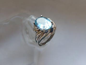 Zilver, Topaas - Ring - Art Deco
