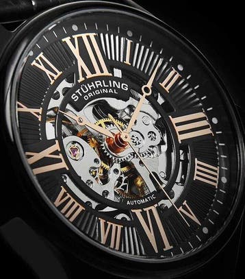Stührling Original - Automatic - Skeleton - Black Gold - New