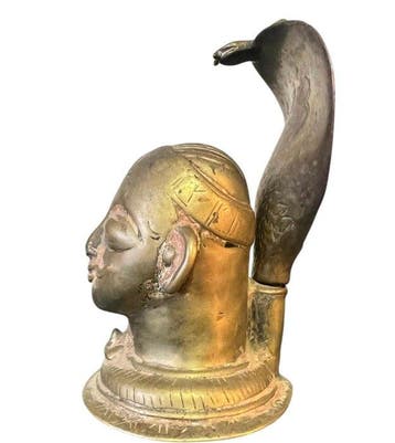 Shiva Mukhalinga met een kobra - Brons - India - 18e-19e
