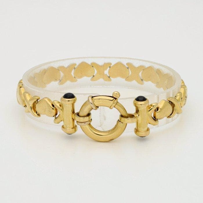 Armband - 18 karaat Geel goud - Saffier, Bijoux, Sacs & Beauté, Bracelets