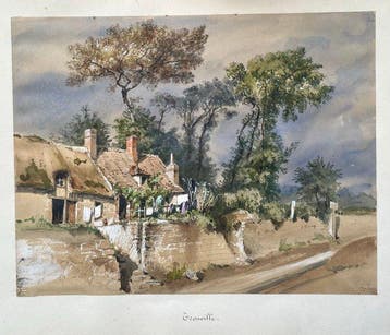 Louis François Joseph Trouville (1817-1878) - Village, Antiquités & Art