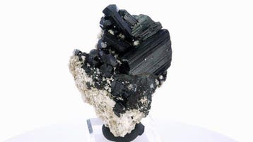 turmalijn (var. Schorl) met albiet - Skardu, Pakistan -
