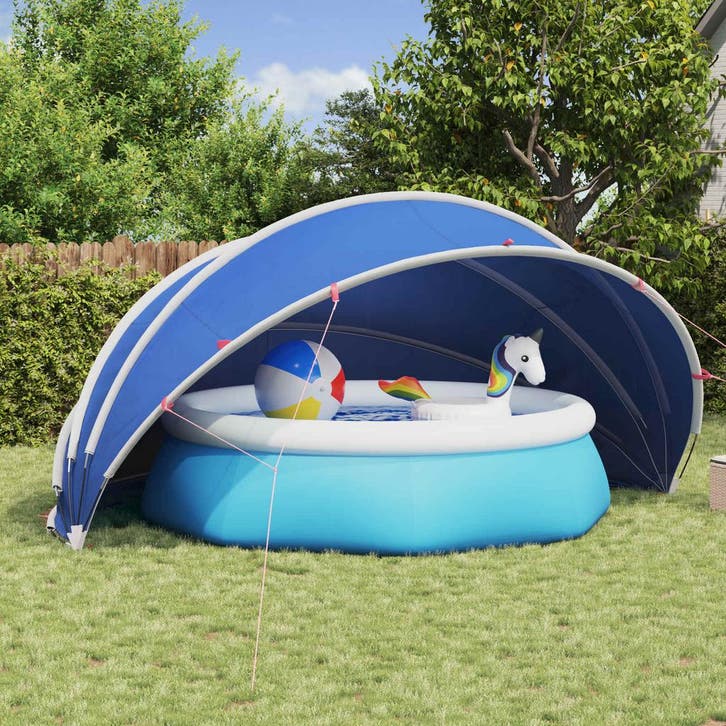 vidaXL Zwembadkoepel 500 x 500 x 236 cm 185T polyester met, Jardin & Terrasse, Piscines, Envoi