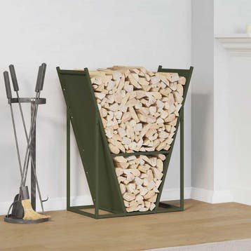 vidaXL Brandhoutrek 69,5x35x81 cm koudgewalst staal, Jardin & Terrasse, Bois de chauffage, Verzenden