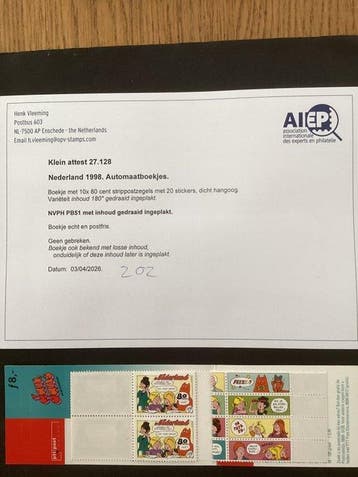 Pays-Bas 2002/2002 - Pzg petit carnet 51 défaut de