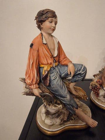 Capodimonte - Beeld, Landelijk paar met oogst (2) - 20 cm -