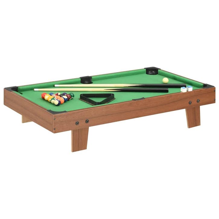 vidaXL Minipooltafel 3 Feet 92x52x19 cm bruin en groen, Sport en Fitness, Biljarten en Poolen, Nieuw, Verzenden