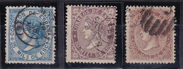 Espagne 1868 - Règne dÉlisabeth II. Série complète. -, Postzegels en Munten, Gestempeld