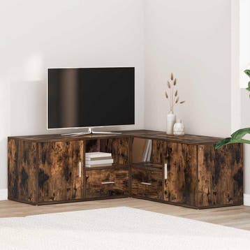 vidaXL Hoekkast 200x40x45 cm bewerkt hout gerookt, Verzenden, Nieuw