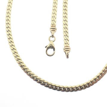 Gouden gourmet schakelketting., Ophalen of Verzenden, Gebruikt, Goud, Goud