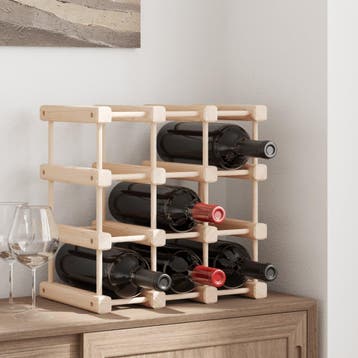 vidaXL Wijnrek voor 12 flessen 36x23x36 cm massief, Huis en Inrichting, Verzenden, Nieuw