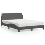 vidaXL Bed met matras Dover kunstleer grijs 140x200 cm, Huis en Inrichting, Slaapkamer | Bedden, Verzenden, Nieuw