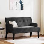 vidaXL Chesterfield Bank Zwart 112 x 65,5 x 75 cm Fluweel, Verzenden, Nieuw
