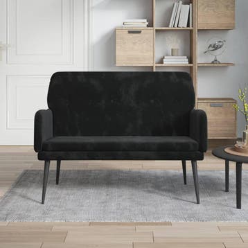 vidaXL Bankje 108x79x79 cm fluweel zwart, Verzenden, Nieuw