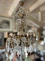 Lustre - Bronze, Cristal, Fer, Laiton - Lustre français 18LP, Antiek en Kunst