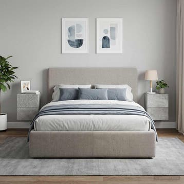 vidaXL Muurbevestigde Nachttafel 2 pcs Betongrijs 34,5 x 33, Verzenden, Nieuw