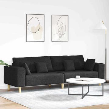 vidaXL bank / zetel Zwart 250 x 77 x 76 cm Stof, Huis en Inrichting, Zetels | Zetels, Verzenden, Nieuw