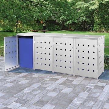 vidaXL Containerberging vierdubbel 240 L roestvrij staal, Doe-het-zelf en Bouw, Verzenden