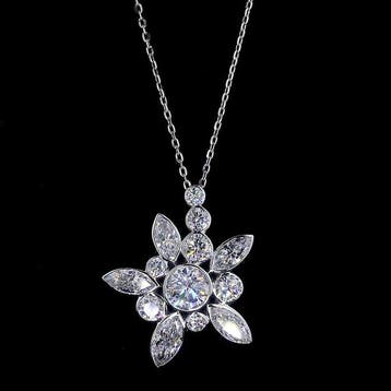 Hanger - 14 karaat Witgoud - 2.22ct. tw. Diamant (Lab-grown)