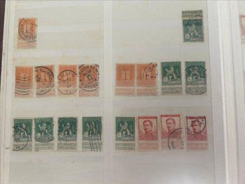 België 1912/1944 - Verzameling met dubbels in insteekalbum -
