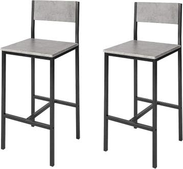 2dekans | Sobuy Barkrukken - 2 keer - Grijs - 38x40x95 cm., Ophalen of Verzenden
