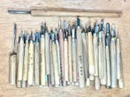 Sculpture, 45 used/unused Japanese carving knives for