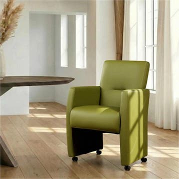 Leren eetkamerstoel Pleasure - Toledo Apple Green (groen) -, Huis en Inrichting, Eigentijds, Modern, Overige kleuren, Nieuw, Leer