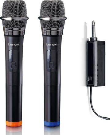 Karaoke Microfoon – Draadloos - Zwart – MCW-020BK - Lenco, Muziek en Instrumenten, Verzenden, Nieuw
