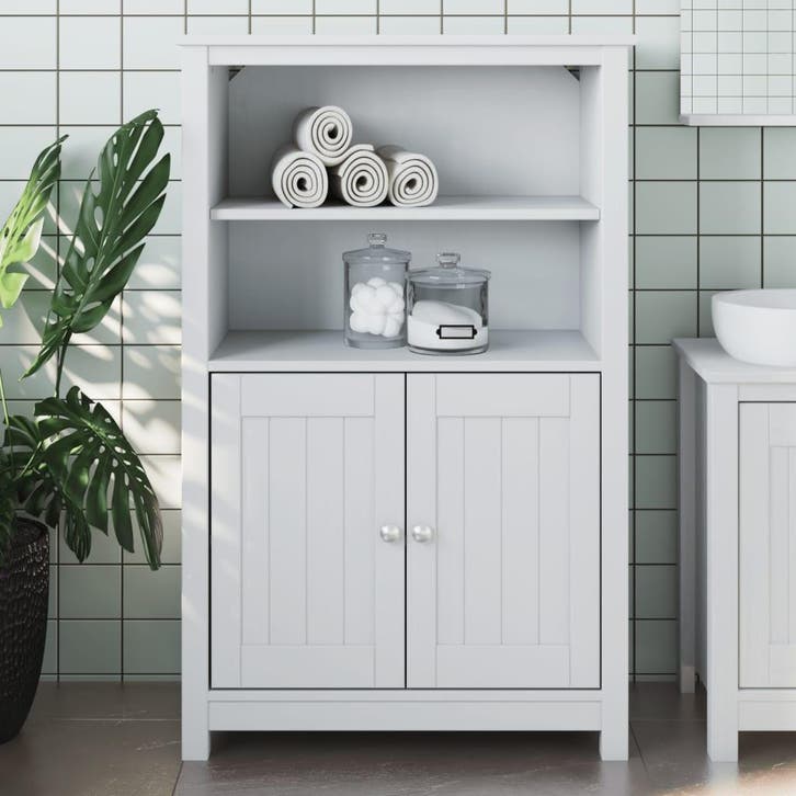 vidaXL Badkamerkast BERG 69,5x34x110 cm massief grenenhout, Maison & Meubles, Salle de bain | Meubles de Salle de bain, Envoi