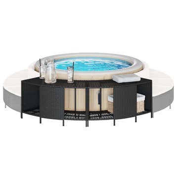 vidaXL Opbergschappen voor hottub 2 st poly rattan zwart, Verzenden, Nieuw
