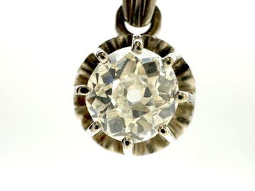 Zonder minimumprijs - Ketting met hanger - 18 karaat Witgoud