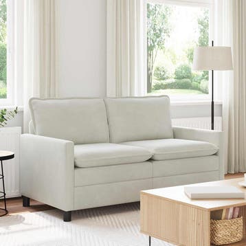 vidaXL bank / zetel Crèmekleurig 156 x 81 x 87,5 cm Fluweel, Verzenden
