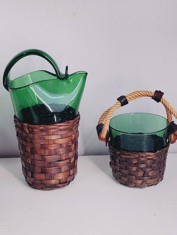Empoli glass - Drinkset (8) - Groen glas Empoli