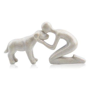 sculptuur, Heartwarming Dog & Owner Figurine – Symbolic