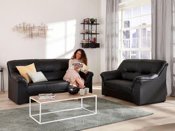 Zetel vanaf €499.-  | Zwarte 3-Zits + 2-Zits Salon