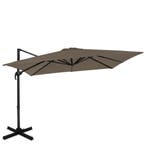 Zweefparasol Pisogne 300x300cm – Premium parasol | Taupe, Verzenden, Nieuw