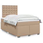 vidaXL Boxspringbed met matras kunstleer cappuccinokleurig, Verzenden, Nieuw