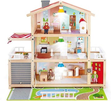 Hape Familie Herenhuis | Retour deal, 30% goedkoper!, Verzenden, Nieuw, Poppenhuis